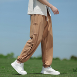 春夏风休闲裤大码透气束脚中式盘扣复古阔腿裤男A118-K301P75，男装休闲裤，电商A118
