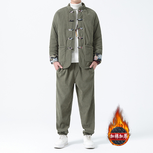 冬季风套装中式复古唐装棉衣保暖棉袄两件套男TZ12-P205图片