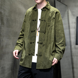 2025春季风男装衬衫灯芯绒刺绣长袖唐装外套A118-C822P70，男装衬衫，电商A118