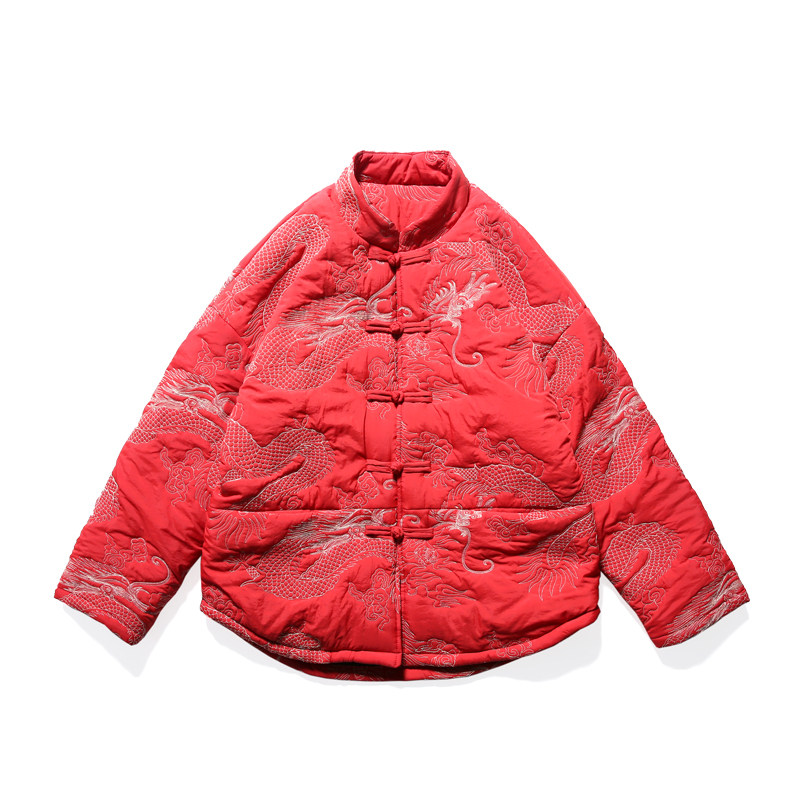 2025冬季风棉衣中式复古刺绣唐装加厚棉服男A118-MY2317P155,男装棉衣,电商A118