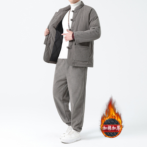 冬季风中式复古唐装棉衣保暖灯芯绒加厚棉袄男A118-TZ010P200图片