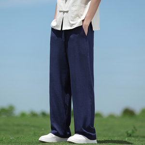 春夏风男装新中式直筒裤棉麻亚麻大码透气休闲裤A118-K901P65图片