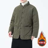 冬季风棉衣中式复古唐装大码灯芯绒纯色外套男A118-MY010P140，男装棉衣，电商A118