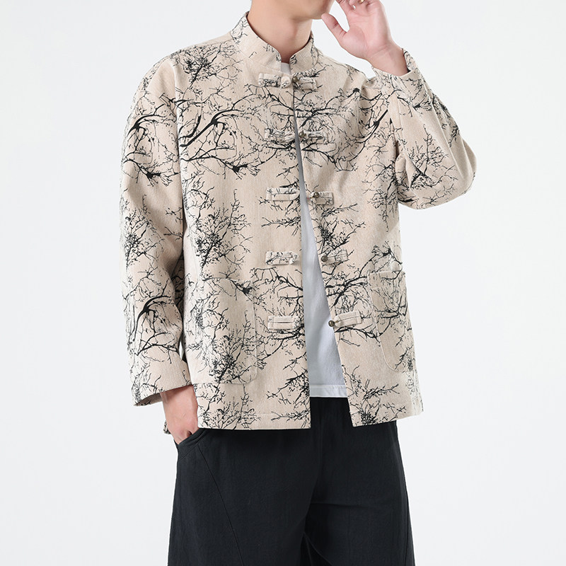 春季风男装外套新中式提花复古唐装汉服夹克A118-A8818P120,男装夹克,电商A118
