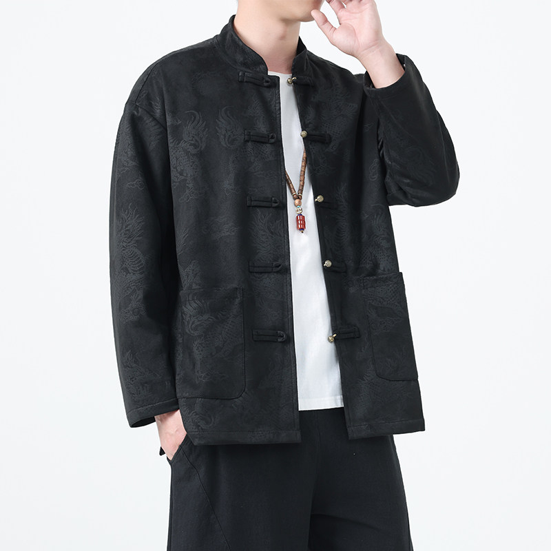 秋季风男装唐装汉服中式复古夹克大码印花外套A118-A8835P115,男装夹克,电商A118