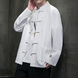 秋冬季风男装新中式棉麻衬衫亚麻唐装长袖汉服A118-C817P45，男装衬衫，电商A118