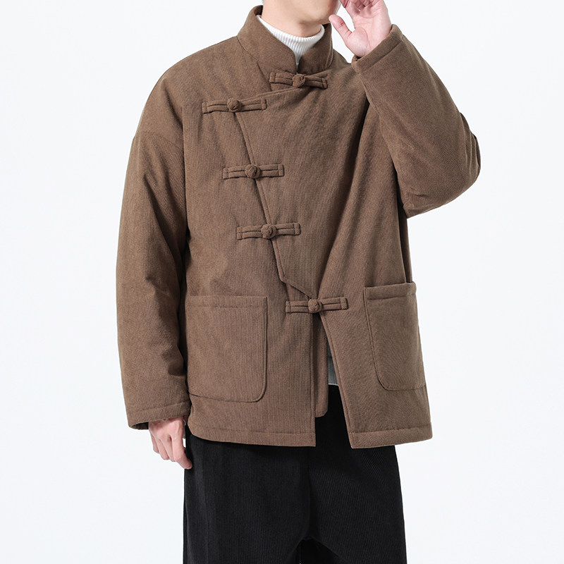 冬季风唐装棉衣中式复古斜襟保暖大码外套男A118-MY6615P165,男装棉衣,电商A118