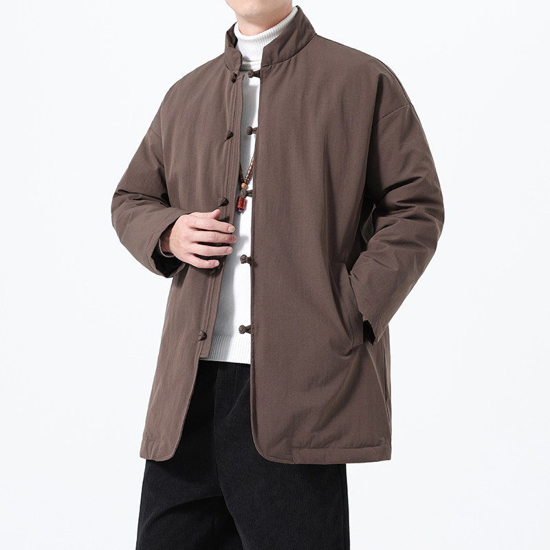 90%白鸭绒冬季风唐装中长款羽绒服保暖外套男A118-YR207P285,男装羽绒服,电商A118