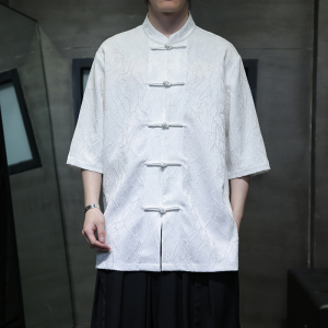 2025风夏季男装唐装大码复古短袖提花中式衬衫DS-A118-C09P70图片