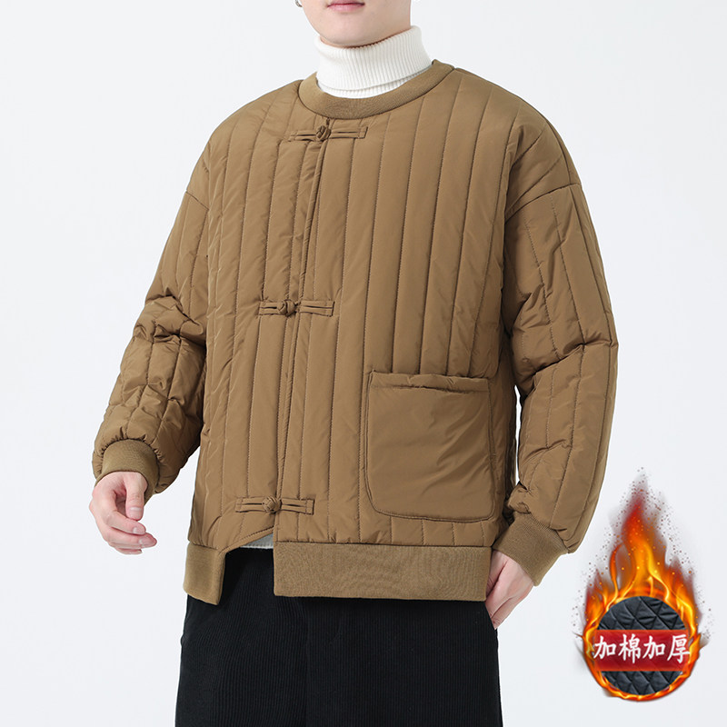 冬季风棉衣圆领套头加厚卫衣唐装条纹保暖外套MY2036-P135,男装棉衣,电商A118