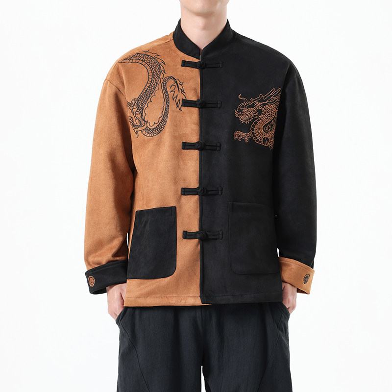 2025春季风新中式唐装汉服刺绣龙纹夹克外套男A118-A8806P120,男装夹克,电商A118
