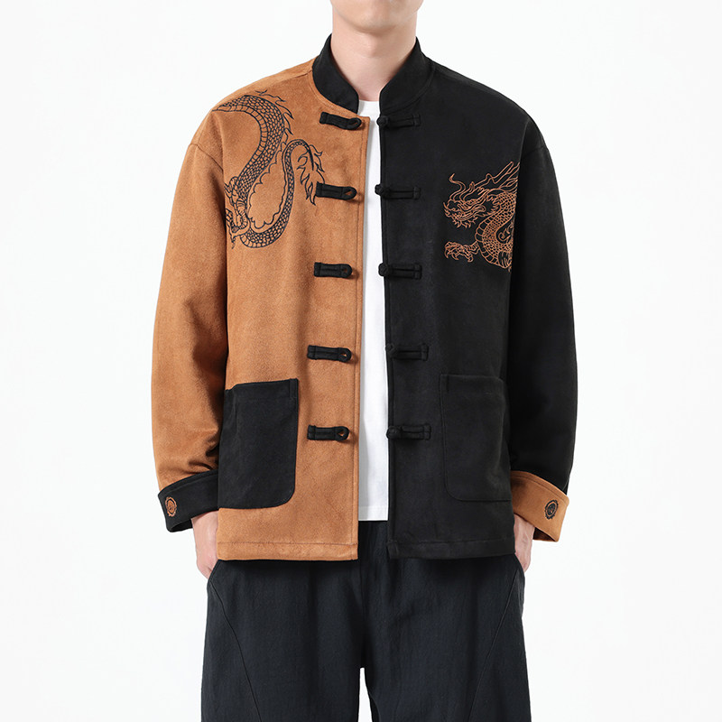 2025春季风新中式唐装汉服刺绣龙纹夹克外套男A118-A8806P120图片