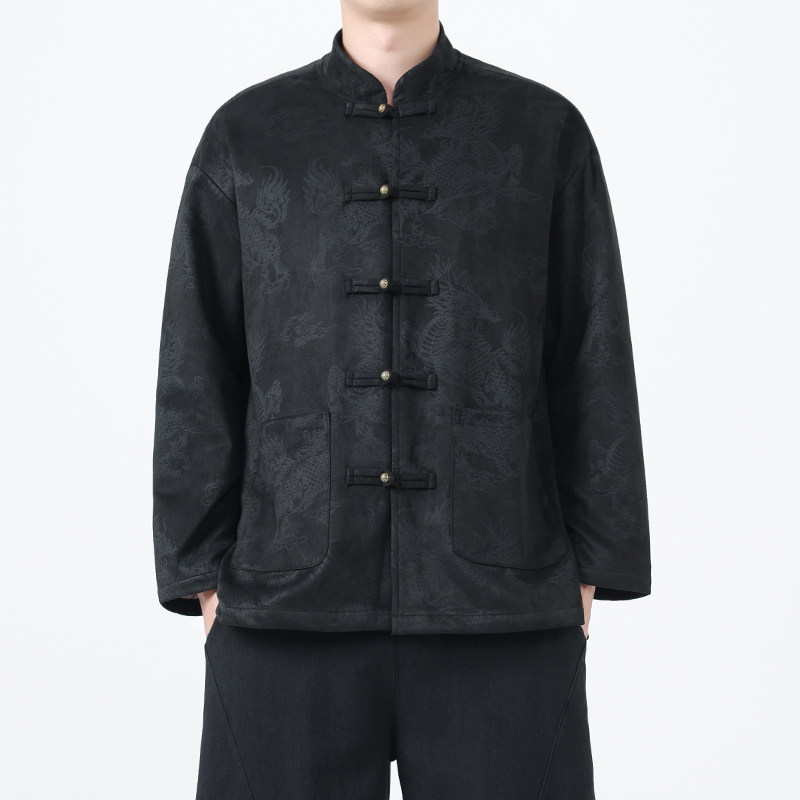 秋季风男装唐装汉服中式复古夹克大码印花外套A118-A8835P115,男装夹克,电商A118