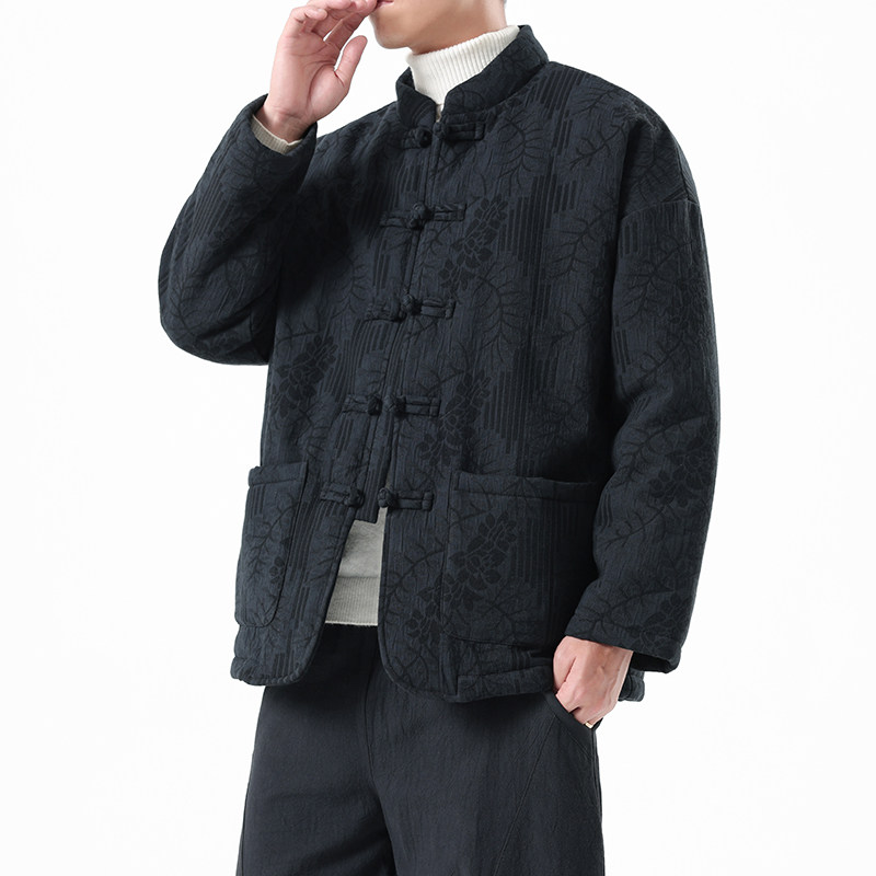 冬季风男装棉衣唐装加厚复古大码提花外套A118-MY6601P135,男装棉衣,电商A118
