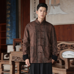 秋季风男装唐装汉服中式夹克青年蟒纹大码外套A118-A8821P120图片