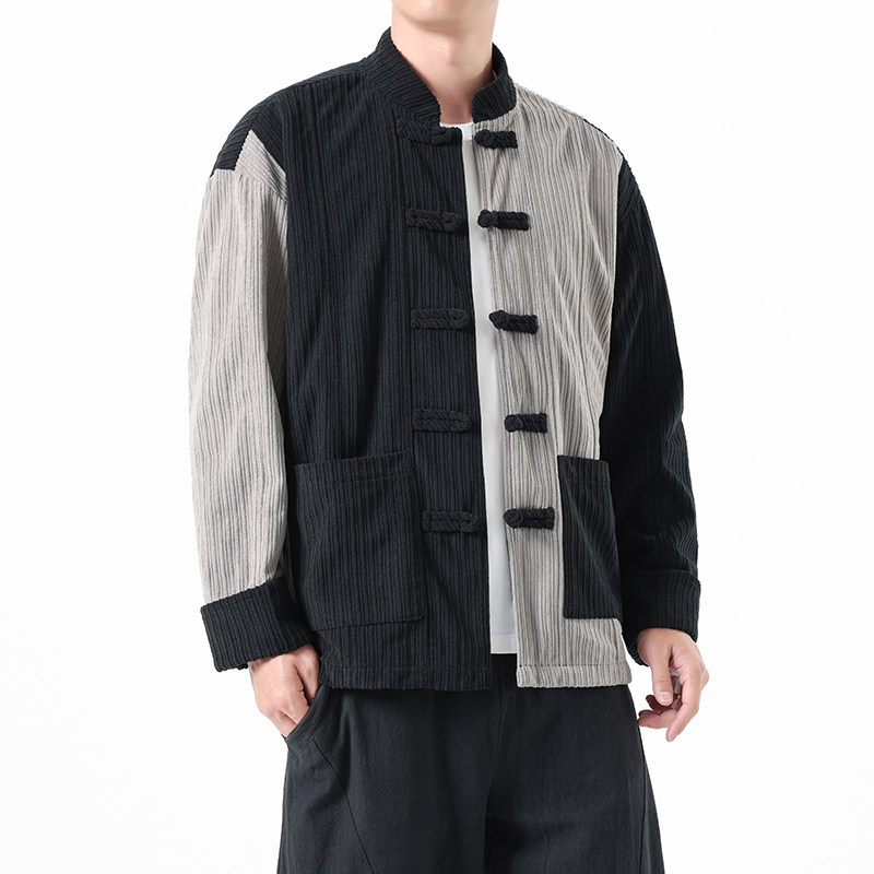 2025春季风夹克新中式唐装汉服复古拼接外套男A118-A8825P115,男装夹克,电商A118
