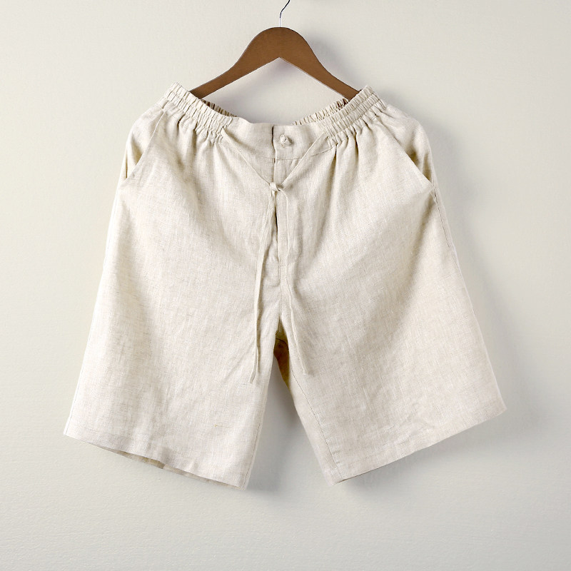 纯亚麻风夏季五分裤盘扣大码复古短裤DS-A118-DK906P95，男装牛仔裤，电商A118