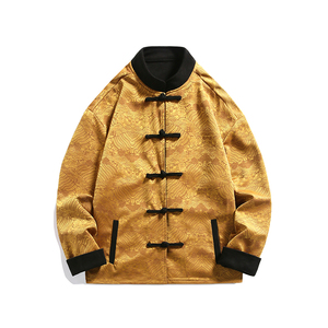 春季风男装新中式夹克唐装汉服大码麂皮绒外套A118-A8809P145图片