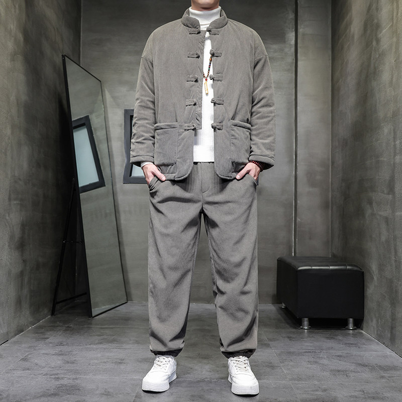 2025冬季风棉衣套装中式复古唐装加厚保暖外套TZ010-P200,男装棉衣,电商A118