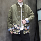 2025冬季风男装棉衣唐装加厚印花外套MY2312-P140，男装棉衣，电商A118