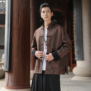 秋季风男装唐装汉服中式夹克青年蟒纹大码外套A118-A8821P120图片