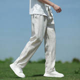 纯亚麻风透气直筒裤男宽松青年大码休闲裤A118-K918P115，男装休闲裤，电商A118