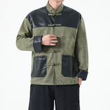 春季风男装夹克新中式复古唐装汉服麂皮绒外套A118-A8831P120，男装夹克，电商A118