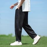 2025春夏风男装新中式提花大码复古束脚休闲长裤A118-K111P70，男装休闲裤，电商A118