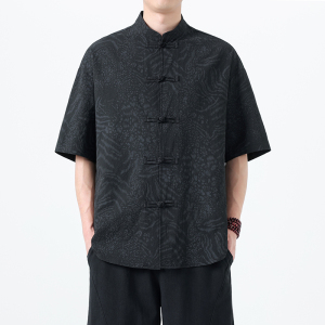 夏季风男装新中式唐装短袖大码复古青年衬衫A118-C033P70控99,男装T恤,电商A118