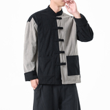 2025秋季风男装唐装汉服大码复古拼接夹克外套A118-A8825P115，男装夹克，电商A118