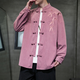 2025秋冬风男装夹克衬衫新中式大码唐装汉服外套A118-C823P70，男装夹克，电商A118