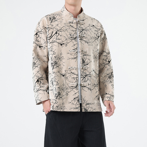 春季风男装外套新中式提花复古唐装汉服夹克A118-A8818P120图片