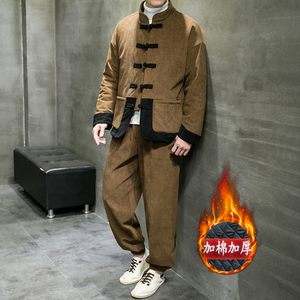 冬季风棉衣男装唐装中式复古加厚保暖两件套A118-MY01P205,胖腿穿搭女图片