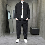2025冬季风棉衣套装中式灯芯绒复古唐装加厚外套男TZ010-P200，男装T恤，电商A118