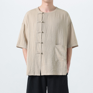 夏季风男装唐装汉服中式复古大码短袖T恤A118-T008P70控99图片