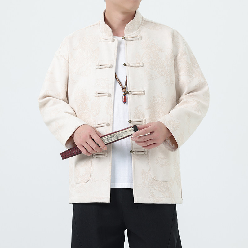 秋季风男装唐装汉服夹克麒麟印花大码青年外套A118-A8835P115,男装夹克,电商A118