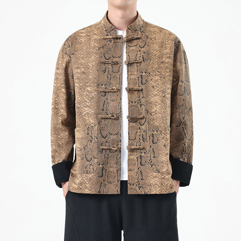 秋季风男装夹克复古唐装蛇皮纹汉服中式外套A118-A8821P120图片