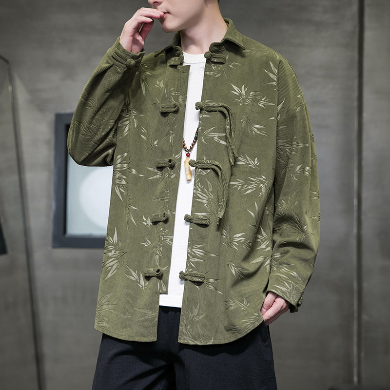 春季风新中式唐装汉服中式复古大码宽松青年衬衫A118-C828P70,男装衬衫,电商A118