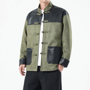 秋季风男装夹克复古唐装汉服甲骨文拼接外套A118-A8831P120