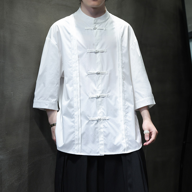 夏季风男装中式大码衬衫复古唐装汉服短袖衬衣A118-C10P70图片