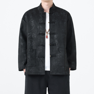 2025秋季风男装唐装汉服麂皮绒中山装夹克外套A118-A8836P115图片