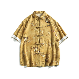2025夏季风短袖衬衫唐装汉服中式大码复古衬衫男A118-C18P65图片