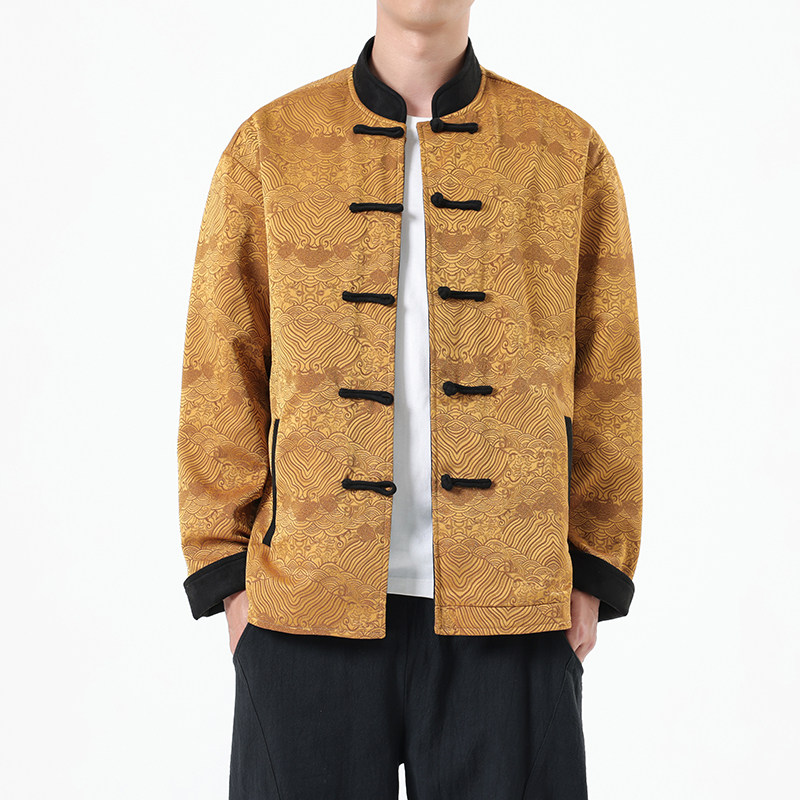 秋季风男装新中式双面穿夹克复古唐装汉服外套A118-A8809P145图片