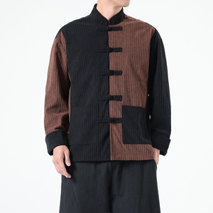 春季风夹克新中式唐装汉服复古拼接大码外套男A118-A8825P115,搭配汉服的妆容特点图片