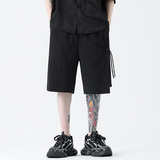 夏季风冰丝圧皱短裤新中式大码五分裤男A118-DK113P45控58，男装牛仔裤，电商A118