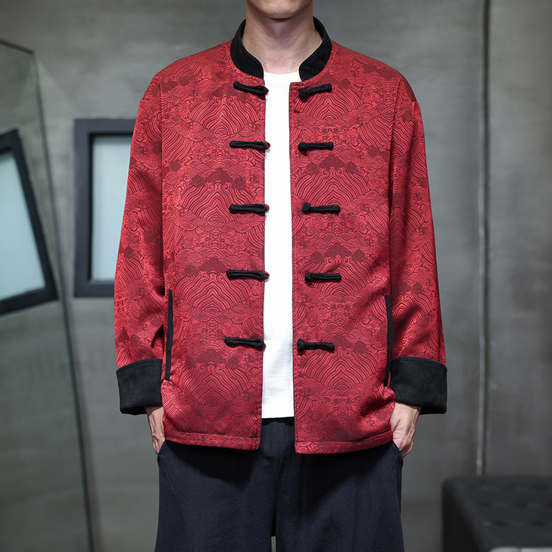 春秋风男装新中式双面穿夹克唐装汉服大码外套A118-A8809P145图片