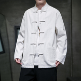 秋季风男装新中式唐装棉麻衬衫亚麻长袖大码汉服A118-C817P45，男装衬衫，电商A118