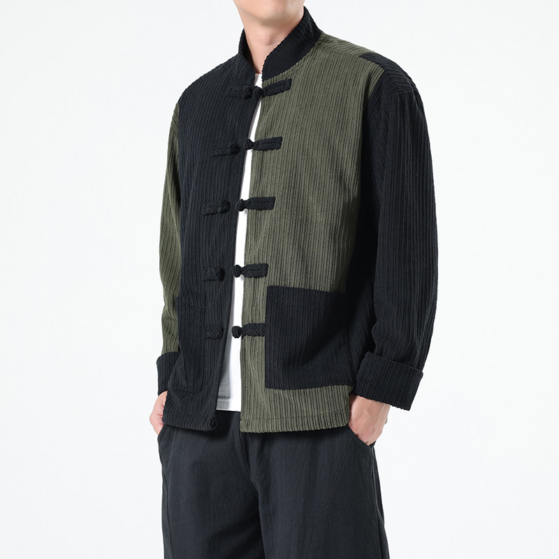 春季风夹克新中式唐装汉服复古拼接大码外套男A118-A8825P115,男装夹克,电商A118