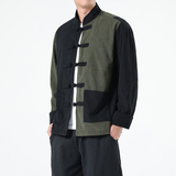 春季风夹克新中式唐装汉服复古拼接大码外套男A118-A8825P115，男装夹克，电商A118