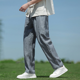 纯亚麻风透气直筒裤男宽松青年大码休闲裤A118-K918P115，男装休闲裤，电商A118